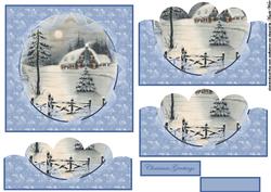 Vintage Winter Scene of a House