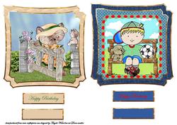 Cat and Footballer Card Fronts