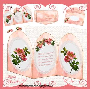 Vintage Flowers Arch Tri Fold Card