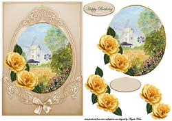 Windmill and Roses