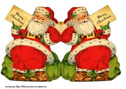Vintage Santa Shaped Card