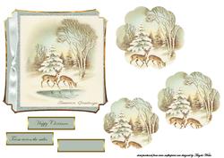 Vintage Deer Card Front