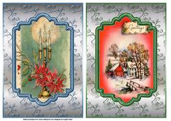 Poinsettias and Village Card Fronts