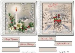 Vintage Scene Lace Framed Card Fronts