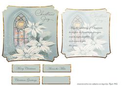 Church Window and White Poinsettias