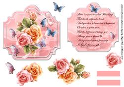 Butterflies and Roses Card Front and Insert