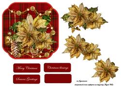 Gold Poinsettias and Baubles