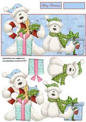 Christmas Teddy Bears Over the Edge
