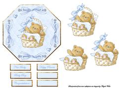Baby Boy Bear in Basket
