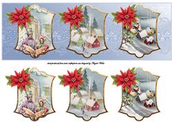 Poinsettias and Vintage Scenes