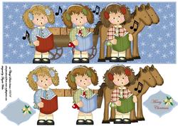 Girlie Carol Singers Dl Size Card Front