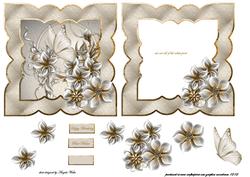 Silver Floral Frame Card