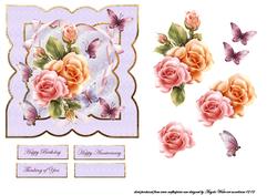 Pastel Roses and Butterfly