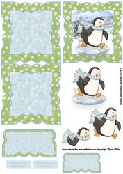 Skating Penguin Easel Card