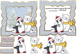Christmas Animal Friends, Penguin and Polar Bear
