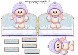 Snowball Rabbit Shaped Card