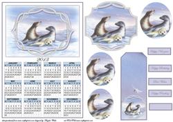 Seals Calendar, Topper , Bookmark