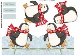 Penguin Shaped Card and Decoupage