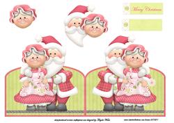 Mr and Mrs Santa Clause Shaped Card