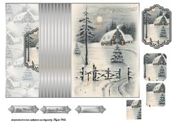 Vintage Country House No Hole Fold Back Card