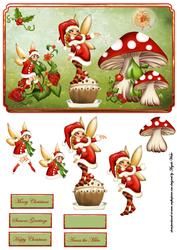 Fairy Christmas Card Front and Decoupage