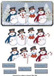 Snowman and His Pals Card Front and Decoupage