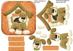 Happy Woof Dog Topper and Decoupage