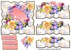 Lilies and Roses Card Front and Lower Stacker