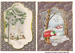 Vintage Church and Postbox Card Fronts