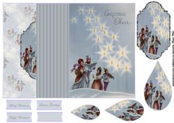 Vintage Carols Singers No Hole Fold Back Card