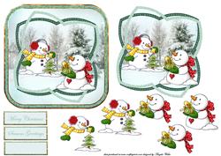 Snowman's Christmas Eve, Card Front and Decoupage