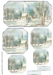Vintage Tranquil Church Shaped Card Front