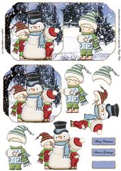 Snowman and Friends Shaped Card Front