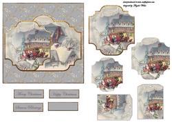 Victorian Hotel and Coach Card Front with Topper and Stacker
