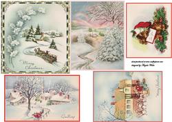 Vintage Christmas Scene Toppers
