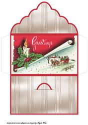 Vintage Christmas Coach and Horses Money Wallet