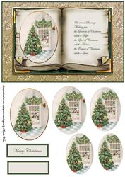 Vintage Christmas Tree Card Front