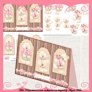Flower Bears Panel Card Mini Kit