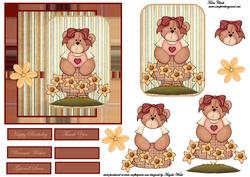 Spring Garden Bear Card Front
