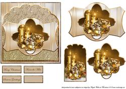Christmas Golden Candles Card Front