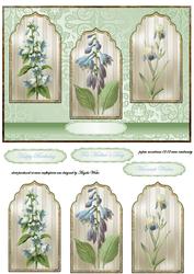 Blue Florals Panel Card