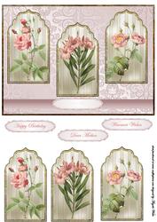 Pink Flowers Panel Card