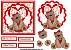 Ruby Bear Loves You Card Front