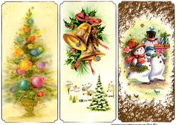Christmas Tree, Bells and Snowmen Dl Card Fronts