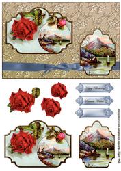 Lake and Red Rose