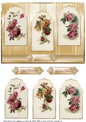 Flower Sprays Card Front with Panel Toppers