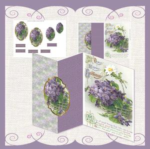 Vintage Violets No Hole Fold Back Card