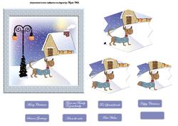 Doggy Walk in the Snow Card Front