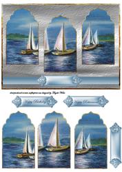 Sailing Boat Race, Panel Card