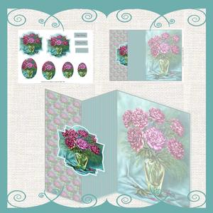 Vase of Flowers No Hole Fold Back Card